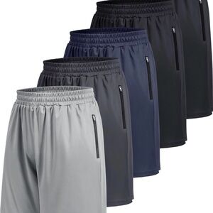 Men's Athletic Shorts - Black, Navy, Gray